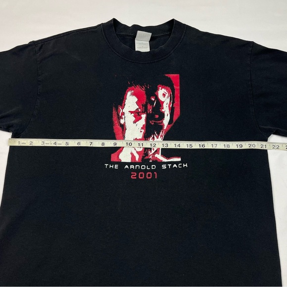 Vtg Arnold Stack 2001 Mens T-Shirt Sz Large Y2K Schwarzenegger Terminator B6 - Picture 6 of 7